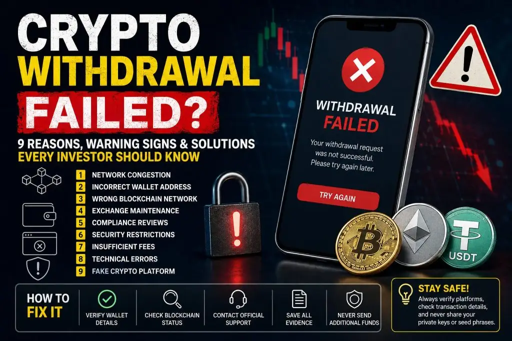 Crypto withdrawal failed