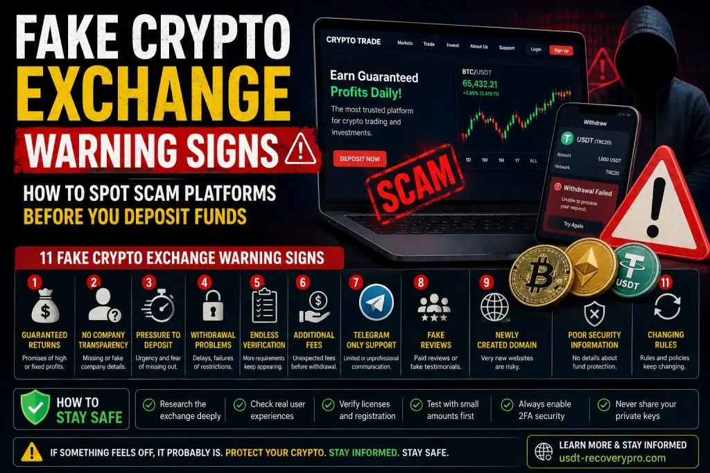 Fake Crypto Exchange Warning Signs
